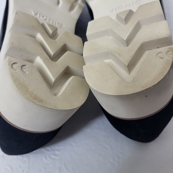 Vionic Kensley Black Patent Leather Suede Loafer Shoes Women Size 8 Office Chic - Picture 10 of 10